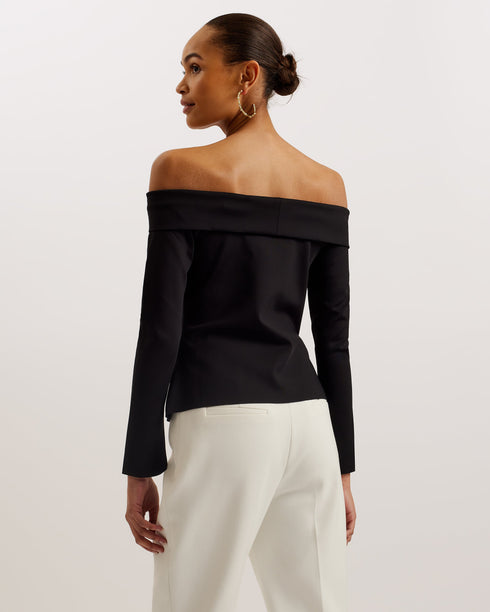 PHOLLYY-Tops-Off The Shoulder Fitted Top- Ted Baker Romania